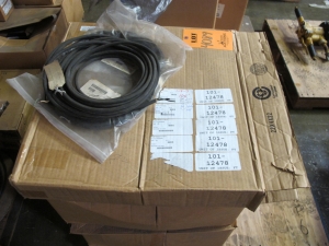 LOT TO INCLUDE: (2) CABLES, ELECTRICAL TYPE, 120VAC RATING. ICI CUTTER REPLACEMENT TOOL, (2) CABLES, ELECTRICAL TYPE, 14 AWG SIZE, 600 V, 125 C RATING, SILICONE RUBBER INSULATING MATERIAL, 9 CONDUCTOR, SHIELDED KIND, (6) PIGTAILS, ELECTRICAL TYPE, COLLECTOR SHOE KIND, 8 FT LG SIZE. FOR UNIT 2/3 GANTRY CRANE, (1) CONDUIT, 1/2" DIA SIZE, LIQUID TIGHT FLEXIBLE KIND, GALV STL MATERIAL. TYPE TYPE EF, GRAY PCV COVERING 100' ROLLS. LOADING & HANDLING FEE $15-4089